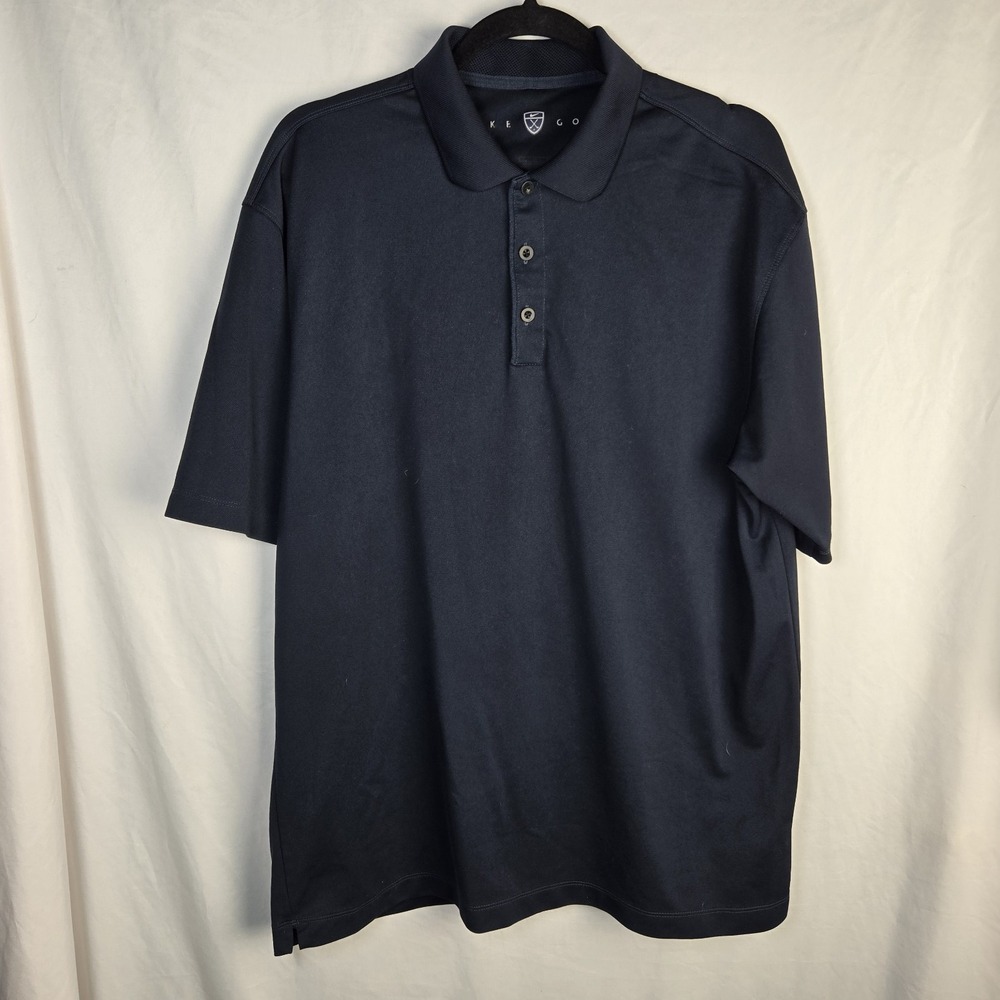 Nike Golf Polo Short Sleeve Mens Lg Navy Tennis Squash Casual Friday Athleisure
